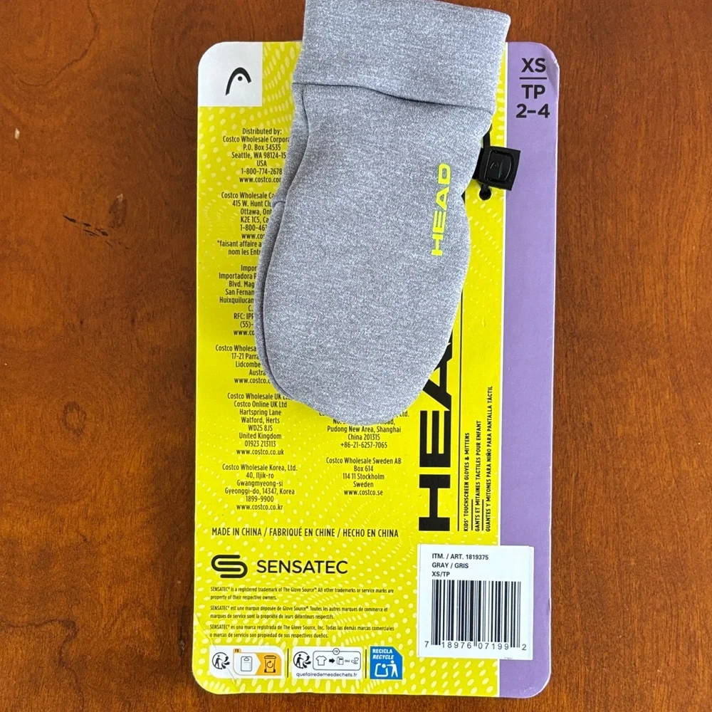HEAD Gray Touchscreen‎ Mittens